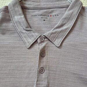 John Varvatos Men's Taupe Polo Shirt